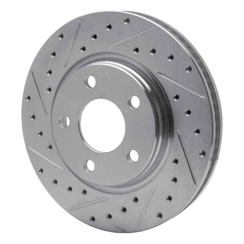 Buick Allure Brake Rotor (1) - Front Left - R1 Concepts - Drilled & Slotted - Silver - `04-`09